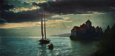 Château de Chillon - zamek nad Jeziorem Genewskim (niedaleko Montreux) (pocztówka) autorstwa Unbekannter Künstler