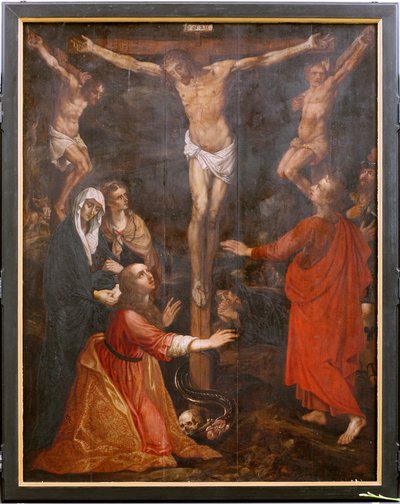 Kościół (Église Saint-Martin). Wnętrze. Tryptyk. Ukrzyżowanie. autorstwa Unbekannter Künstler