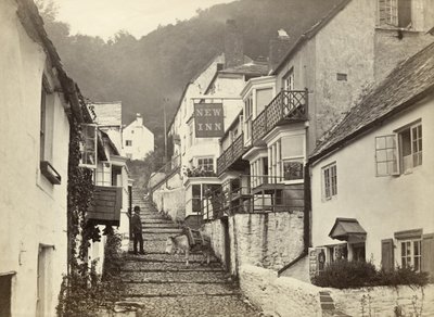 Clovelly, Torridge, Devon, Wielka Brytania (zdjęcie czarno-białe) autorstwa Unbekannter Künstler