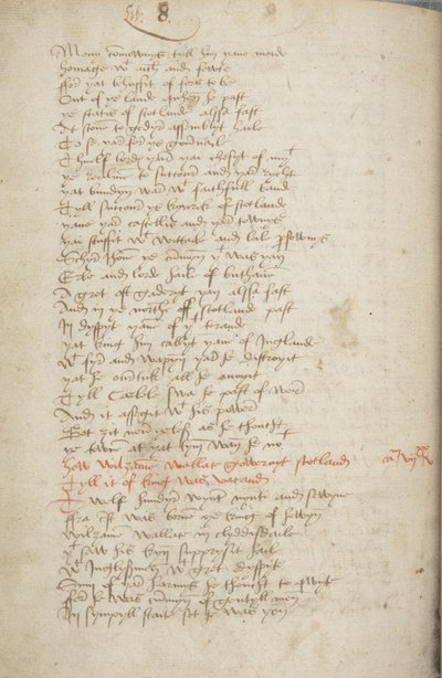 Kopia Kroniki Andrzej z Wyntoun, Fol 319 verso, detal, ok. 1550 (tusz na papierze) autorstwa Unbekannt