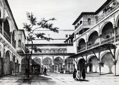 Dziedziniec twierdzy Kasbah w Algierze autorstwa J.B. and Brown J. Rowbotham
