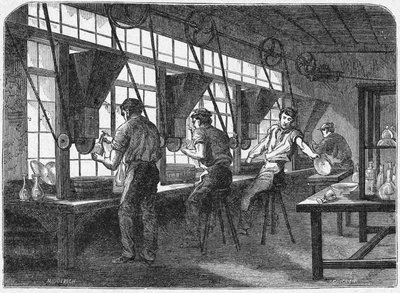 Cięcie kryształu, ok. 1880 r. (grawerunek) autorstwa Unbekannter Künstler
