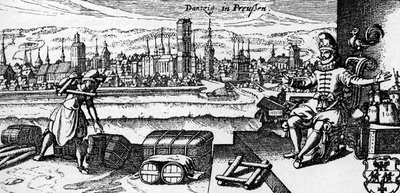 Gdańsk - widok na miasto, ok. 1700 r. (rycina) autorstwa Unbekannter Künstler