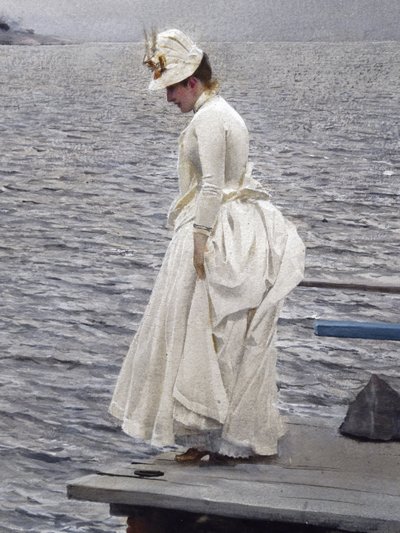 Szczegół: Letnie wakacje (1886, akwarela na papierze). Sztokholm, kolekcja prywatna. Anders Zorn (1860-1920) autorstwa Unbekannter Künstler