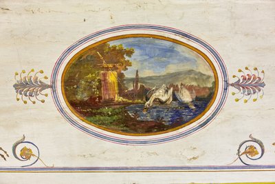 Fragment dekoracji przedstawiający łabędzie, Czerwony Pokój, Apartament Królewski, Pałac Królewski lub Palazzo dei Normanni (Pałac Normanów), Palermo, Sycylia, Włochy (zdjęcie) autorstwa Unbekannter Künstler