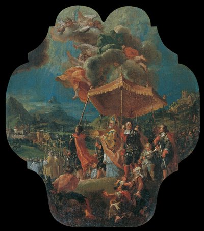 Przeniesienie Miejsca Najświętszego z Säben do Brixen (970 AD) autorstwa Unbekannter Künstler