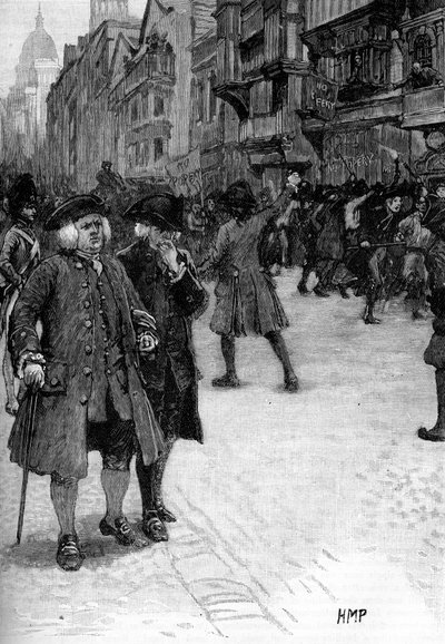 Dr Samuel Johnson ogląda zamieszki Gordona autorstwa Unbekannter Künstler