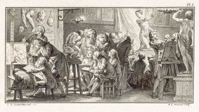 Klasa rysunku, ilustracja ze „Słownika nauk” M. de Lande, c.1770 (lit) autorstwa Unbekannt