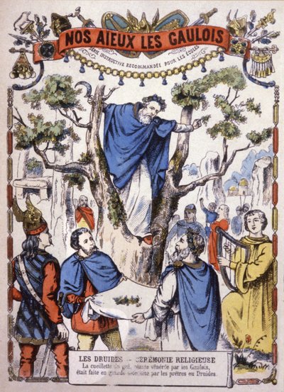 Druidzi zbierający jemiołę, ok. 1900 r. (ilustracja) autorstwa Unbekannter Künstler