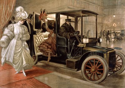 Eleganckie kobiety wychodzące z samochodu autorstwa Unbekannter Künstler