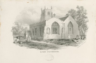 Elford Church: litografia i [XIX wiek] autorstwa Unbekannt