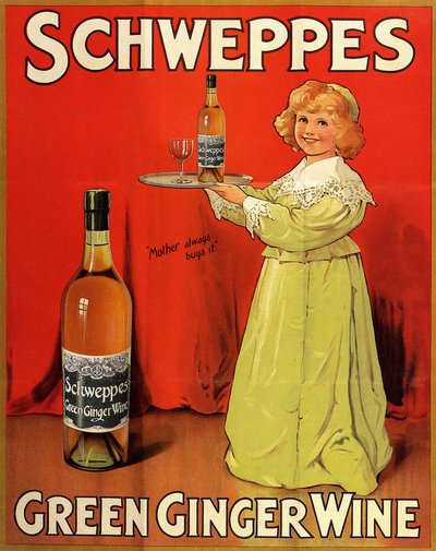 Angielski plakat reklamowy napoju bezalkoholowego "Schweppes Green Ginger Wine" autorstwa Unbekannter Künstler