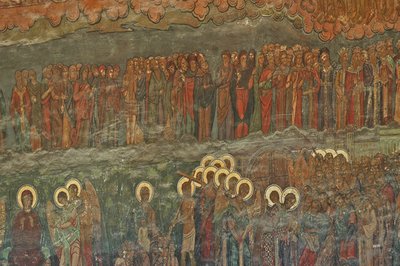 Europa, RUMUNIA, Bukareszt, Patriarchalna Katedra Prawosławna (1656), fresk na ścianie przy wejściu autorstwa Unbekannt