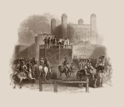 Egzekucja Johna Dudleya w 1553 roku (rycina) autorstwa Unbekannter Künstler