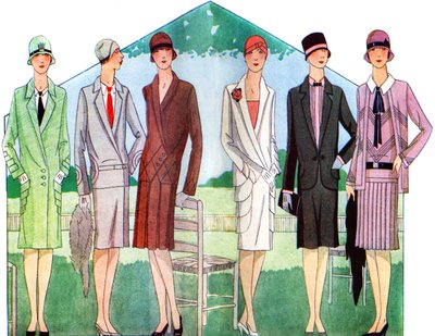 Moda: płaszcze i garnitury na wiosnę 1928 r. autorstwa Unbekannter Künstler
