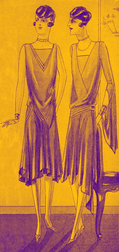 Moda: sukienki na kolację wiosną 1928 roku autorstwa Unbekannter Künstler