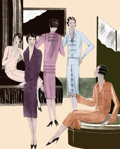 Modne sukienki na wiosnę 1928 autorstwa Unbekannter Künstler