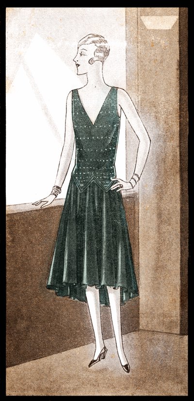 Moda: suknia wieczorowa na wiosnę 1928 roku autorstwa Unbekannter Künstler
