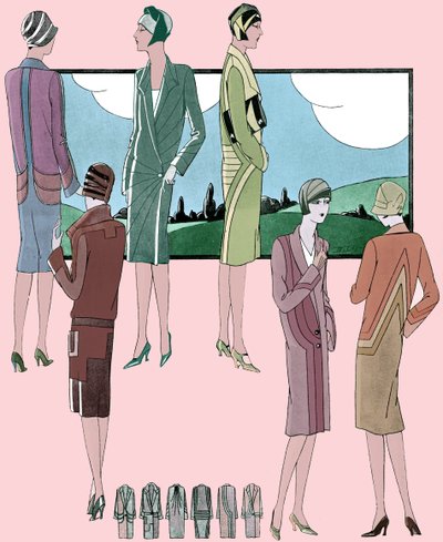 Moda: lekkie płaszcze na wiosnę 1928 autorstwa Unbekannter Künstler