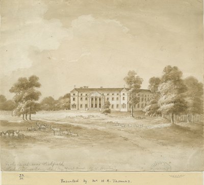 Fisherwick Hall: rysunek w odcieniu sepii, nd [?XIX w.] autorstwa Unbekannt