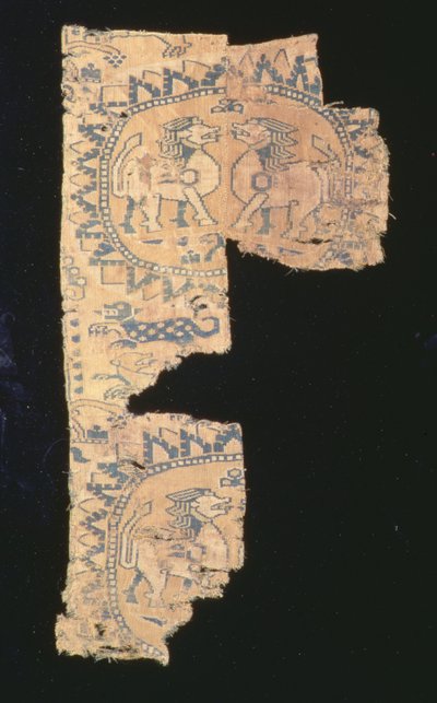 Fragment lampy z lnu i jedwabiu, środkowoazjatycki autorstwa Benjamin Baud