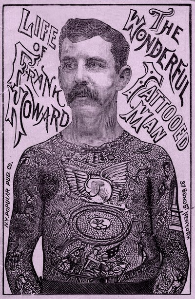 Frank Howard the Wonderful wytatuowany mężczyzna, ok. 1900 (kolor lito) autorstwa Unbekannt