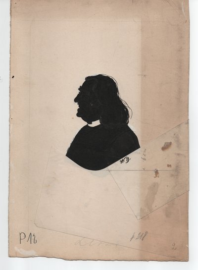 Franciszek Liszt (1811-1886) (ok. 1850, sylwetka) autorstwa Unbekannter Künstler