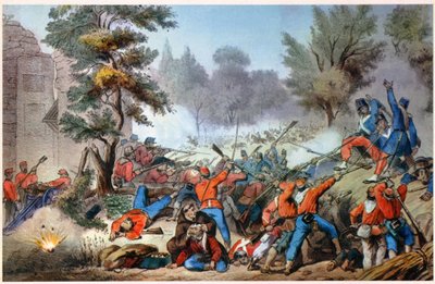 GARIBALDINI W SESSA COMBAT 1860 (druk) autorstwa Unbekannter Künstler