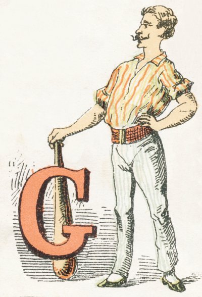 G - gimnastyczka - alfabet dziecięcy, edycje Gordinne 1920 (grawerowanie) autorstwa Unbekannt