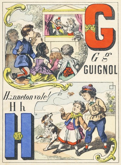 G H: Guignol, Chrabąszcz leci! - Alfabet gier, c.1890 (ilustracja) autorstwa Unbekannt