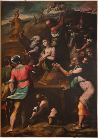 Genua, Duomo (katedra św. Wawrzyńca), wnętrze, baptysterium (dawniej kościół św. Jana Starego): „Męczeństwo św. Katarzyny”, autorstwa Cesare i Alessandro Semino autorstwa Unbekannter Künstler