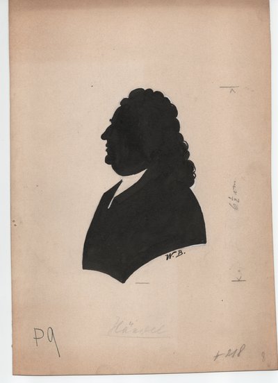 George Frideric Handel (1785-1759) (ok. 1850, sylwetka) autorstwa Unbekannter Künstler