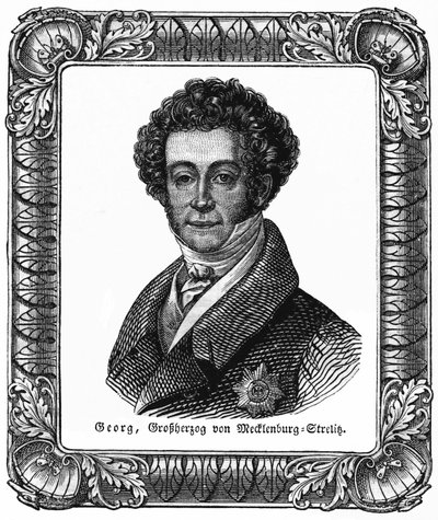 Georges de Mecklembourg Strelitz (1779-1860) - Jerzy, wielki książę Meklemburgii-Strelitz, ilustracja z: "Das Pfennig Magazin", nr 223, 8 lipca 1837 r. autorstwa Unbekannter Künstler