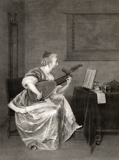Gerard Ter Borch, „Uczeń mandoliny”. autorstwa Unbekannt