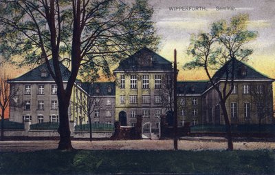 Niemcy, Wipperfurth: widok zewnętrzny „seminarium Altes” zbudowanego w latach 1910-1911 - pocztówka XX wiek autorstwa Unbekannt