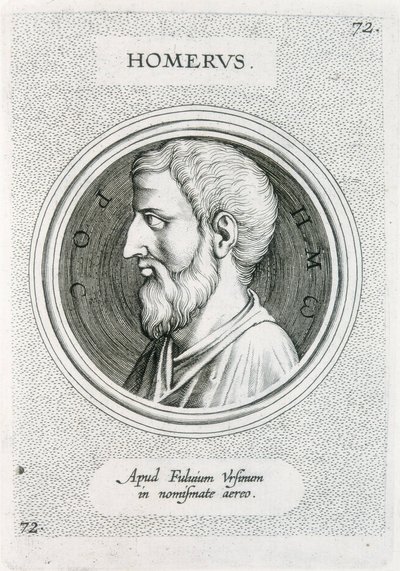 HOMER (IX w. p.n.e.) Pisarz grecki (rycina) autorstwa Unbekannter Künstler