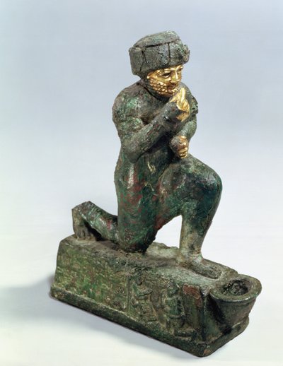 Hammurabi, król Babilonu, modlący się przed świętym drzewem, ok. 1750 pne (brąz i złoto) autorstwa Unbekannt