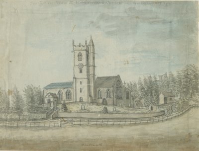 Kościół Handsworth: malowanie akwarelą, 1769 autorstwa Unbekannt