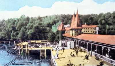 Jezioro termalne Heviz, Węgry, ok. 1920 r. (pocztówka) autorstwa Unbekannter Künstler