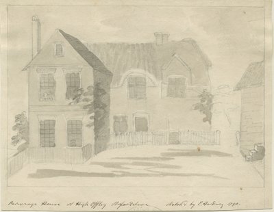 High Offley - Parsonage: ołówek i wash, 1790 autorstwa Unbekannt