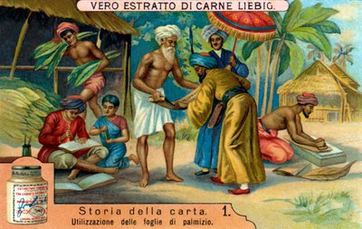 Historia papieru: Wykorzystanie liści palmowych autorstwa Unbekannter Künstler