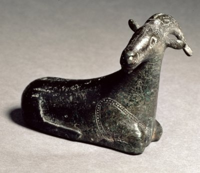 Odlewana w środku figura kozy, wschodnia greka, okres archaiczny, ok. 550 pne (brąz wypełniony ołowiem) autorstwa Unbekannt