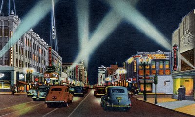 Bulwar Hollywood nocą w Kalifornii autorstwa Unbekannter Künstler