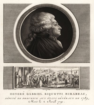 Honore Gabriel Riquetti, hrabia Mirabeau autorstwa Unbekannt