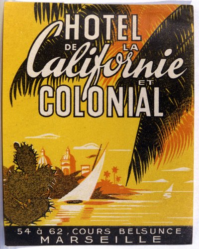 Hotel de California, Marsylia, ok. 1930 r. (ilustracja) autorstwa Unbekannter Künstler