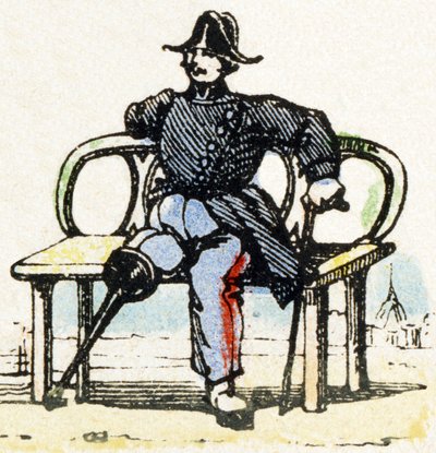 I - Invalide - Alfabet - rozrywka dla dzieci - Obraz epinal, popularna seria c.1890 (ilustracja) autorstwa Unbekannt