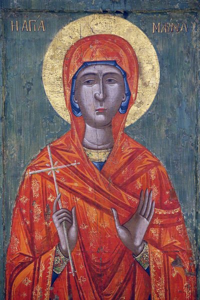 Ikona w Muzeum Bizantyńskim Pedoulas: Saint Marina (XVIII wiek), 20150510, Pedoulas, Cypr autorstwa Unbekannt