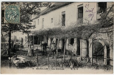 Ile de France, Val de Marne (94), Marolles en Brie (Marolles-en-Brie): Les Glycines - pocztówka z 1907 roku autorstwa Unknown