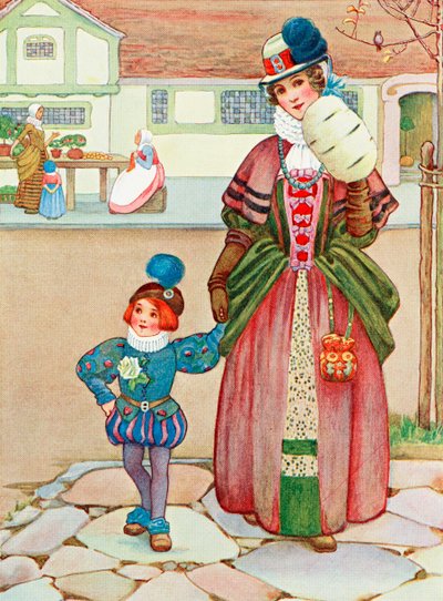 Ilustracja do wiersza Difference z książki Childhood autorstwa Millicent i Githy Sowerby, opublikowanej w 1907 r. autorstwa Unbekannter Künstler
