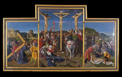 Indre et Loire N* 173 - Chateau de Loches - Ołtarz Ukrzyżowania - Szkoła Jeana Fouqueta - 1485 - autorstwa Unbekannt